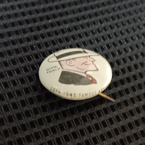 Rare Vintage Dick Tracy Pep Pinback Button Pin Kellogg's Cereal Tin Lithograph - Picture 3 of 7